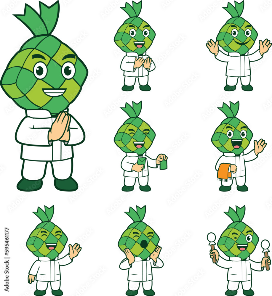 Fototapeta premium Ketupat Cartoon Character