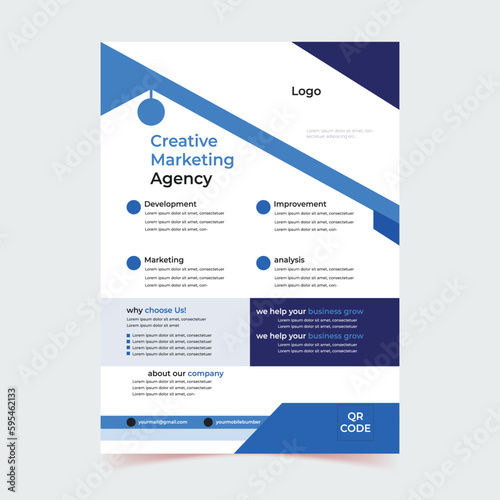 business marketing flyer, digital marketing agency flyer, creative marketing agency flayer design, corporate business flyer template design, vector, flayer design.