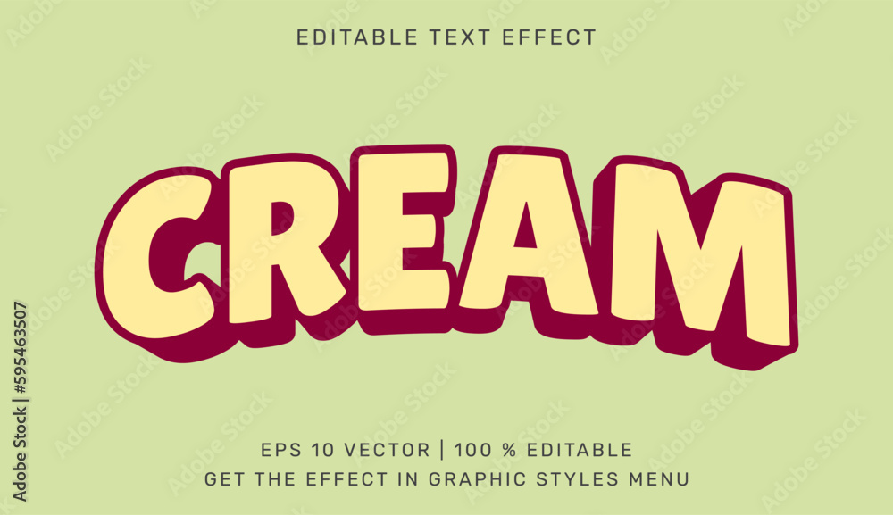 Cream editable text effect template Cream editable text effect template