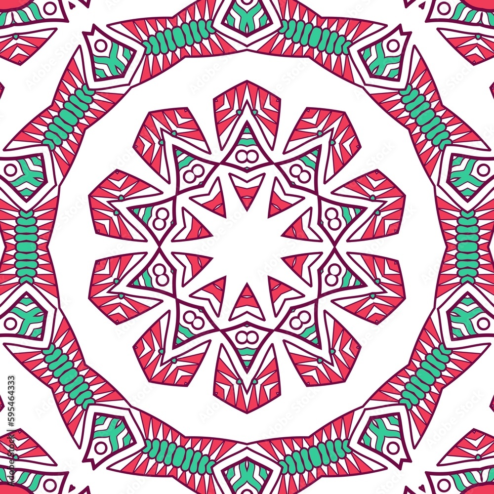Abstract Pattern Mandala Flowers Plant Art Colorful Red Green 153 Abstract Pattern Mandala Flowers Plant Art Colorful Red Green 153