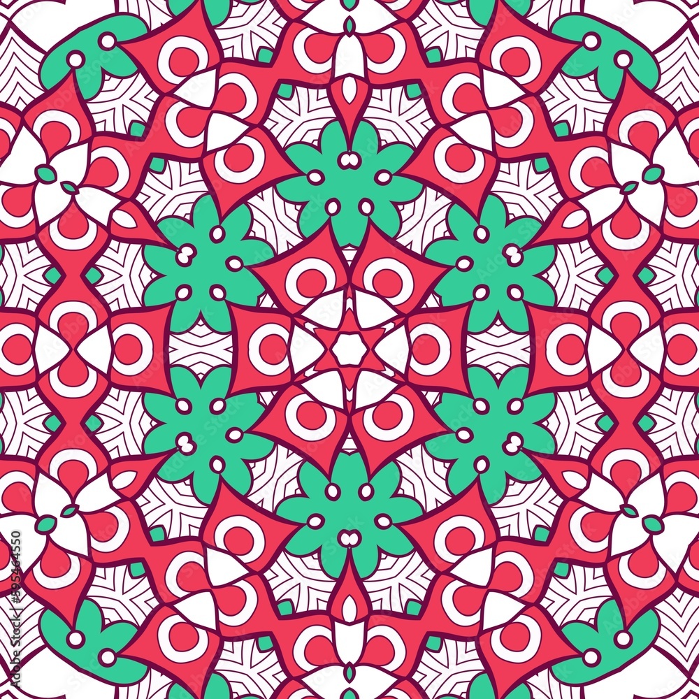 Abstract Pattern Mandala Flowers Plant Art Colorful Red Green 87 Abstract Pattern Mandala Flowers Plant Art Colorful Red Green 87