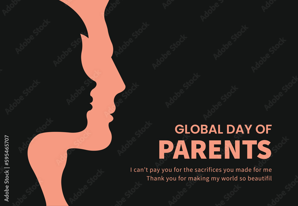 Parents day, vector illustration, flyer, banner, social media post, poster, typography, icons, colors, research, math, backdrop, Template for background