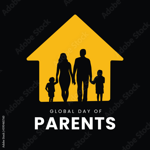 Parents day, vector illustration, flyer, banner, social media post, poster, typography, icons, colors, research, math, backdrop, Template for background