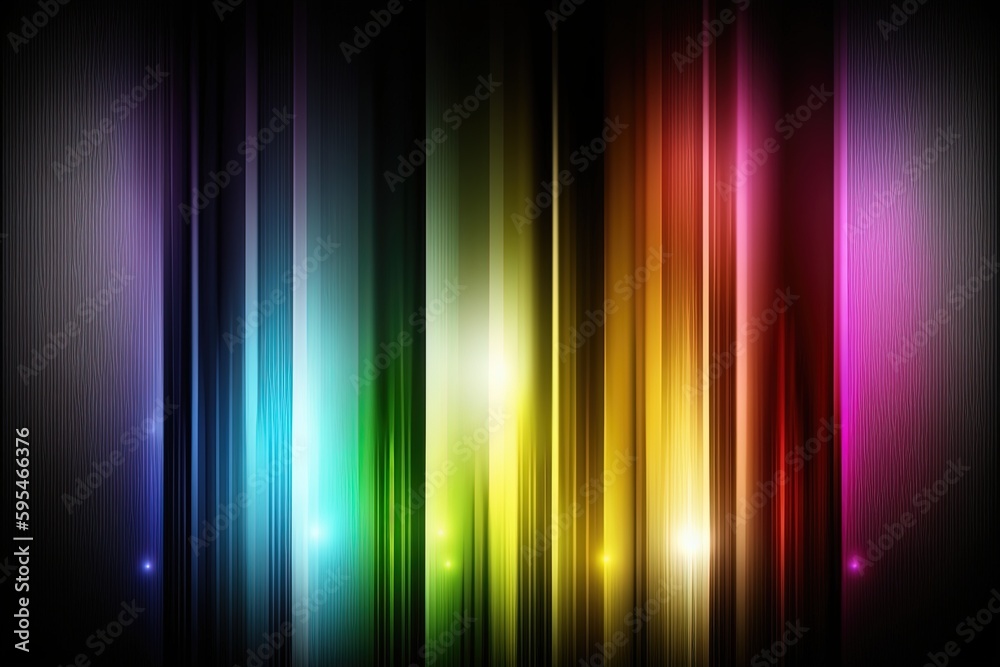 A rainbow colored wallpaper with a black background, created with Generative Ai Technology