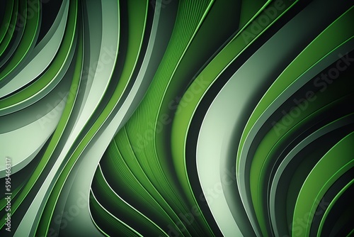 A green abstract background with wavy lines, created with Generative Ai Technology