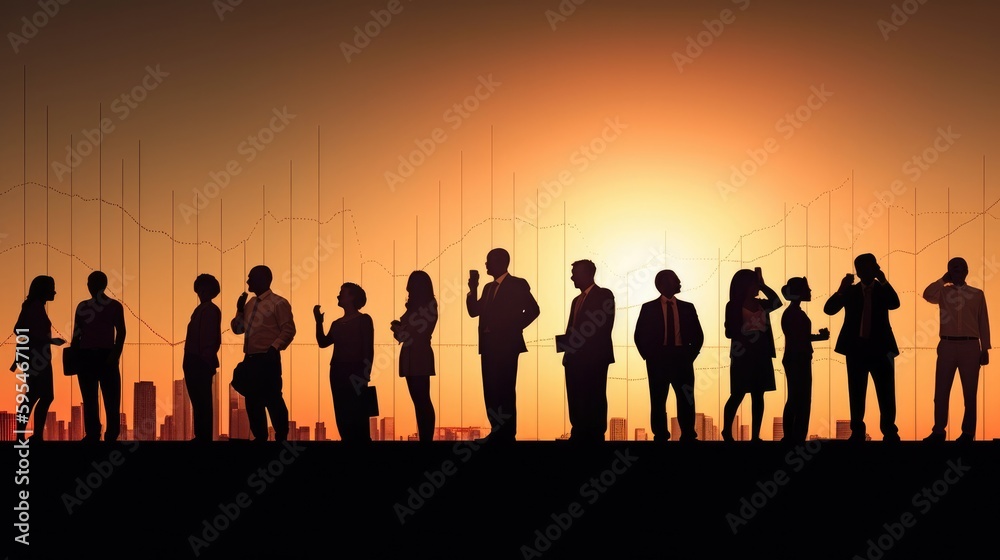 Business man and woman lining up Business man and woman lining up
