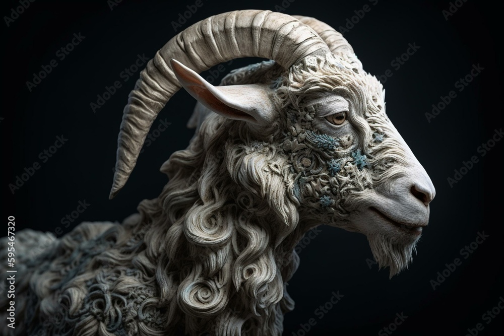 Chinese zodiac sign of sheep or goat. Generative AI