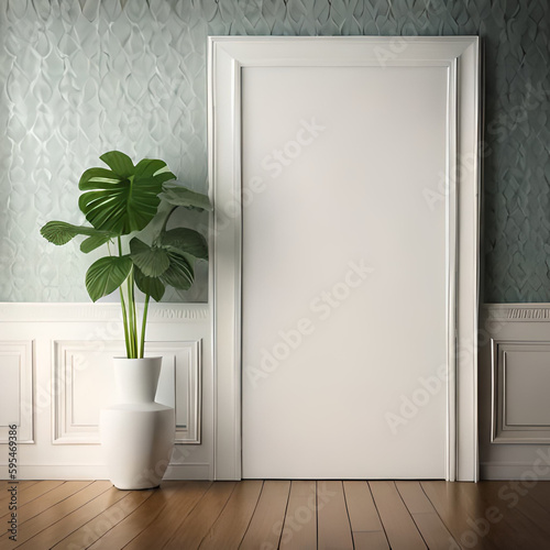 empty room with green wall and window