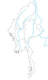 Myanmar map with rivers