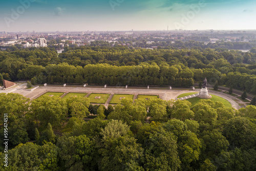 Aerial view of The soviet memorial in Treptower Park, Berlin ,Germany