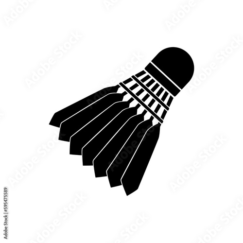 silhouette of a shuttlecock isolated on white background, sport equipment, badminton, flat illustration