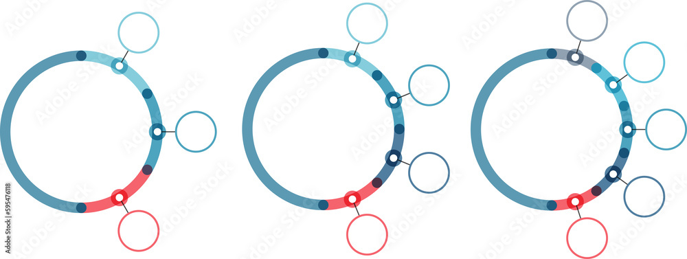 Three infographic templates - 3, 4 and 5 steps or options Three infographic templates - 3, 4 and 5 steps or options