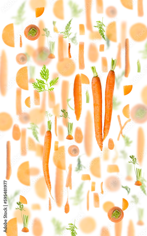 Carrot Slice and Leaf Abstract