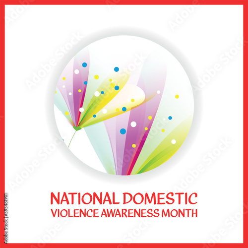 national domestic violence awareness month . Design suitable for greeting card poster and banner