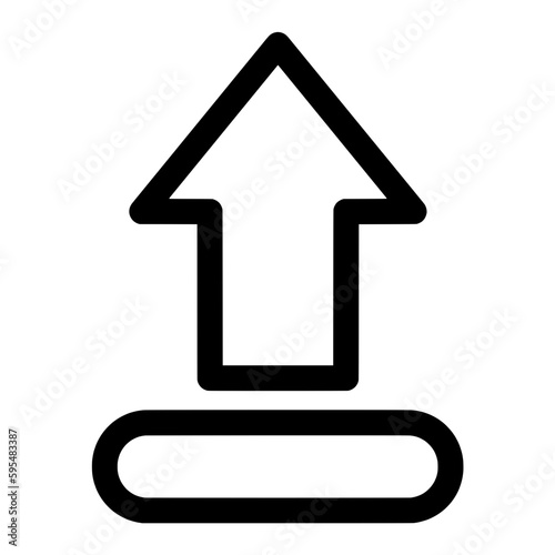 Upload arrow icon transparent.File, document uploading sign.Outline illustration of upload icon. Arrow upload sign for website, graphic design, mobile app,UI,UX, file downloads.