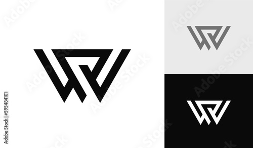 Letter W triangle initial monogram logo design
