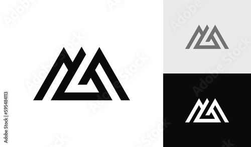 Letter MG mountain initial monogram logo design