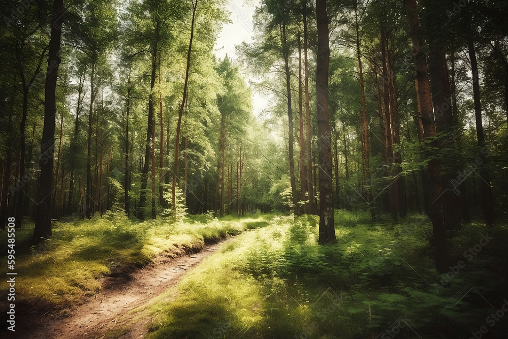 Summer Forest Illustration as a Background