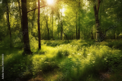 Summer Forest Illustration as a Background