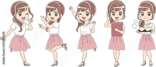 オフィスカジュアルの女性