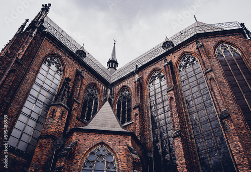 Architectural detail of the olds gothic cathedral in Europe photo