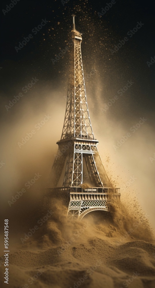 Eiffel Tower under Sand