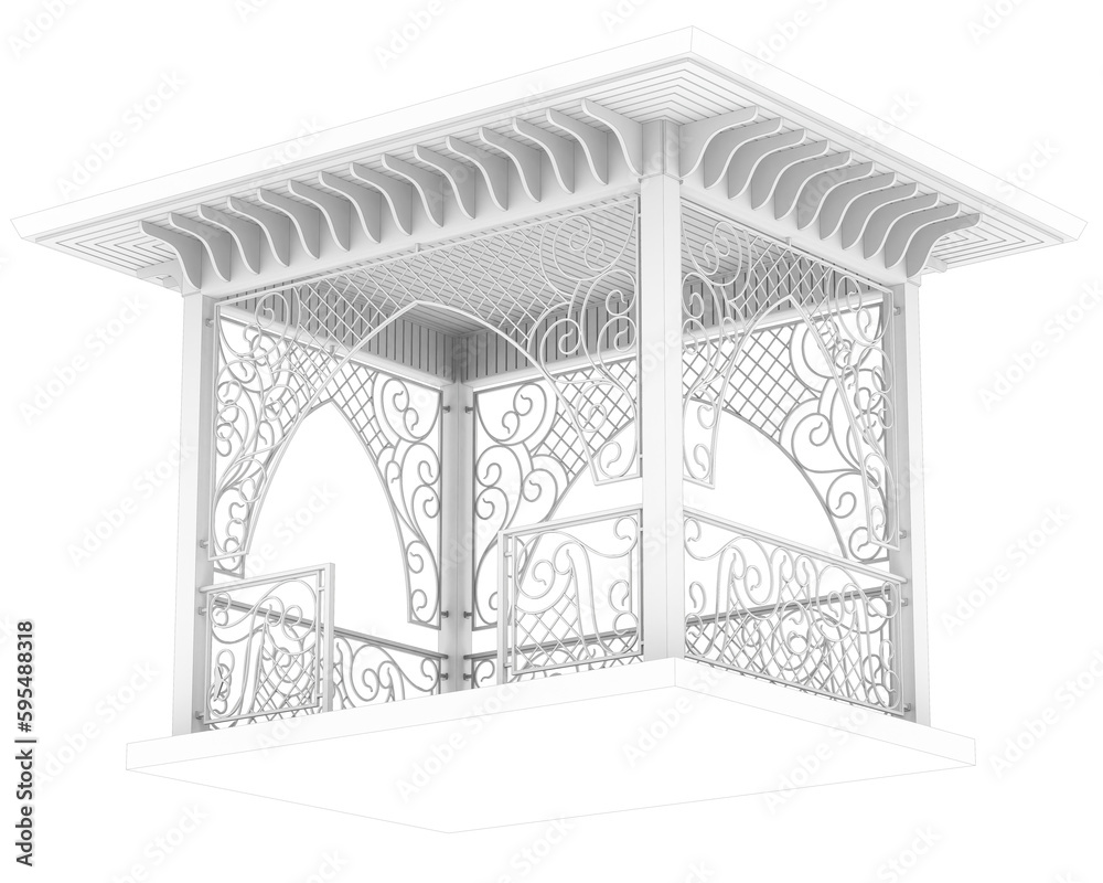Garden roof isolated on transparent background. 3d rendering - illustration