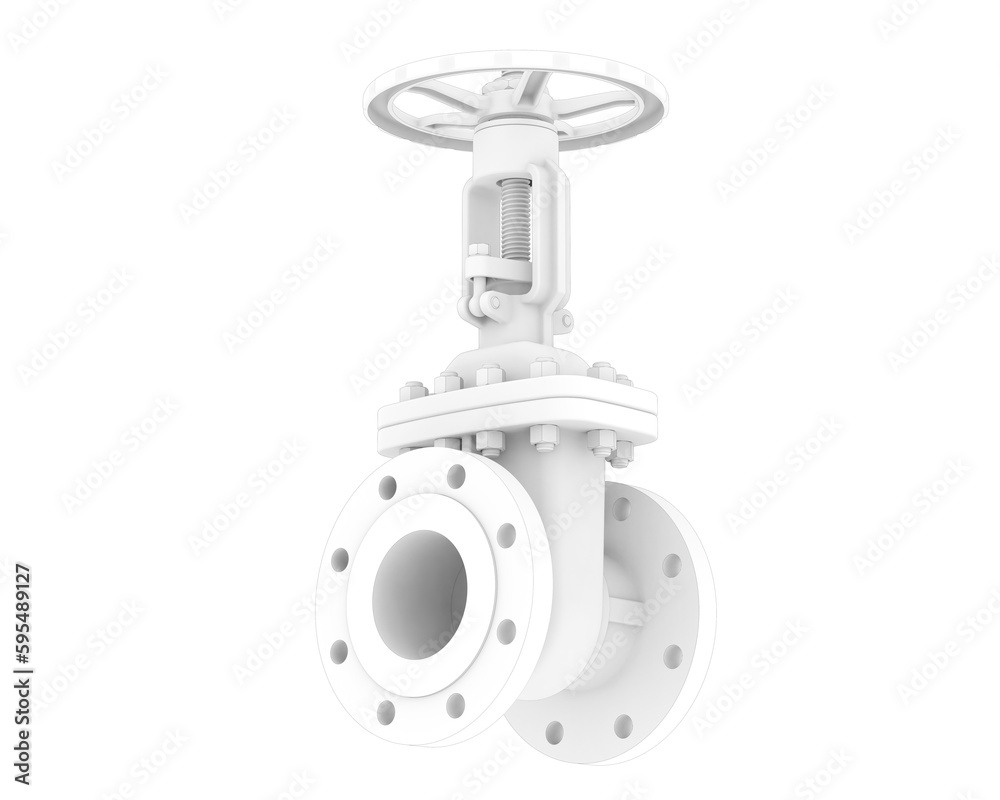 Gate valve isolated on transparent background. 3d rendering - illustration Gate valve isolated on transparent background. 3d rendering - illustration