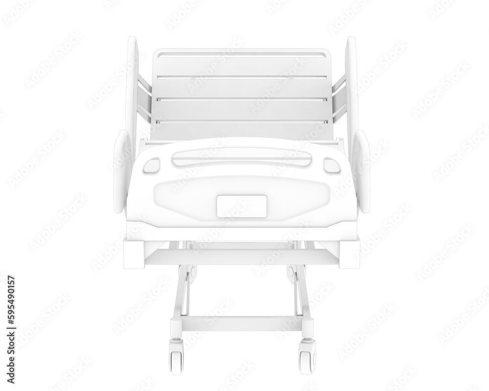 Hospital bed isolated on transparent background. 3d rendering - illustration Hospital bed isolated on transparent background. 3d rendering - illustration