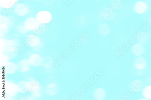 Blurred Spring Summer Nature Background with light Bokeh. Abstract blur blue and cyan soft pastel colors for backdrop. Defocused effect. Art clean blue cyan Illustration. Free Space for design
