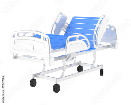 Hospital bed isolated on transparent background. 3d rendering - illustration