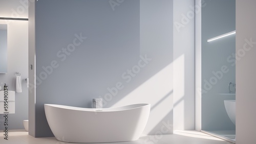 A Captivating Image Of A Bathroom With A Bathtub And A Sink AI Generative