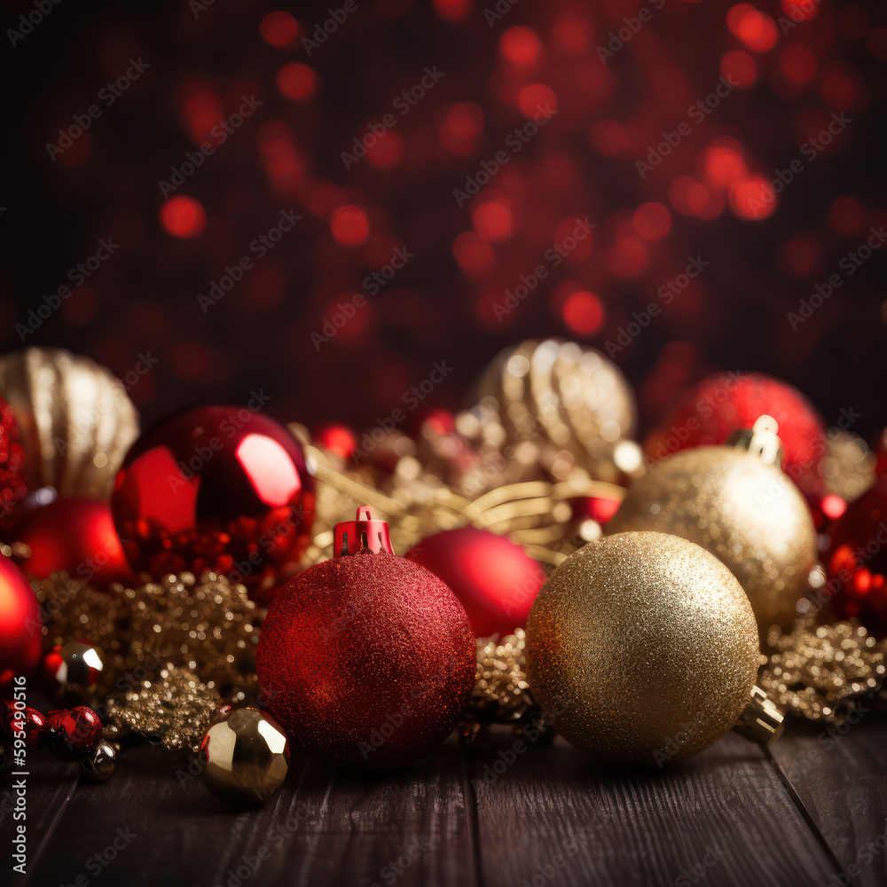 Festive Red and Gold Christmas Background