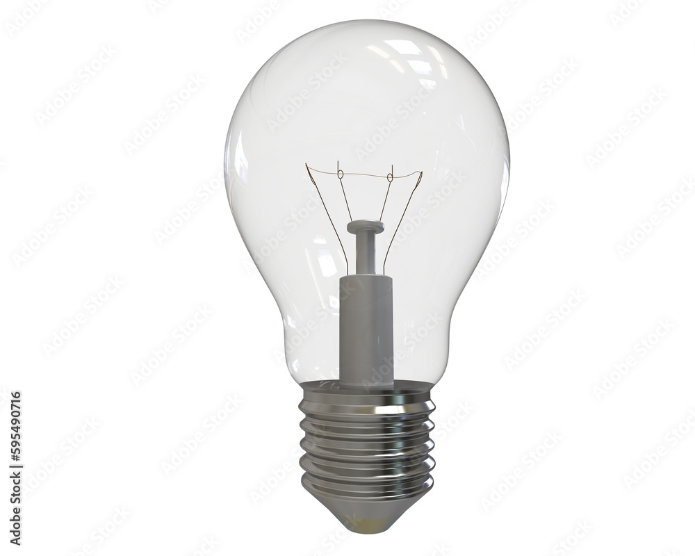 Light bulb isolated on transparent background. 3d rendering - illustration Light bulb isolated on transparent background. 3d rendering - illustration