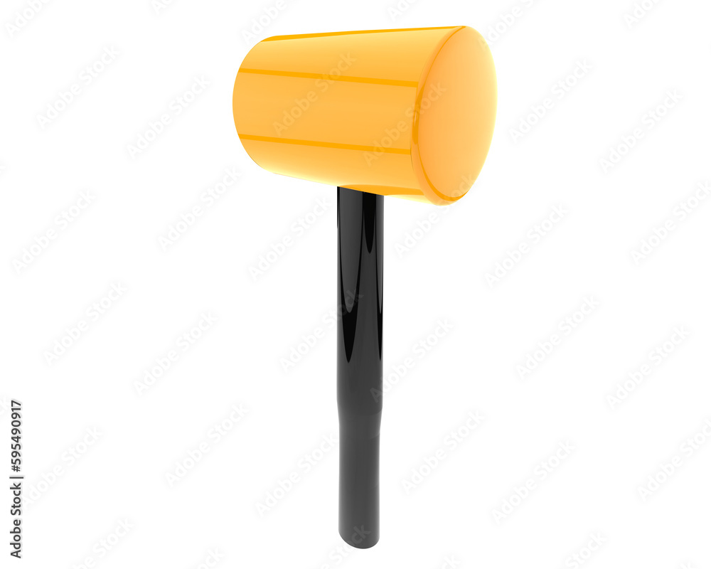 Mallet isolated on transparent background. 3d rendering - illustration Mallet isolated on transparent background. 3d rendering - illustration