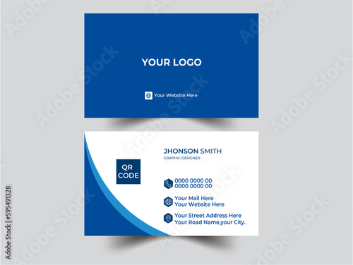  Modern Business Card template.Double-sided creative business card template.Portrait and landscape orientation. Horizontal and vertical layout. Personal visiting card with company logo. Vector illu