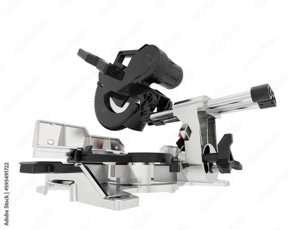 Miter saw isolated on transparent background. 3d rendering - illustration Miter saw isolated on transparent background. 3d rendering - illustration