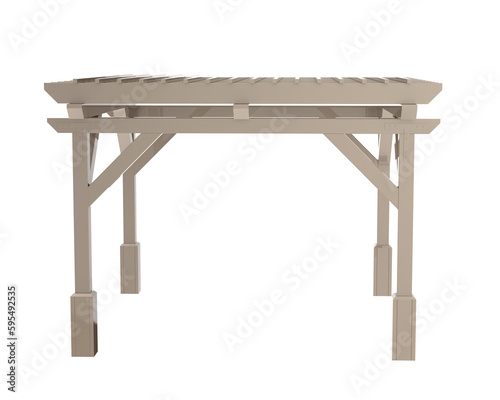 Fototapeta Naklejka Na Ścianę i Meble -  Pergola isolated on transparent background. 3d rendering - illustration