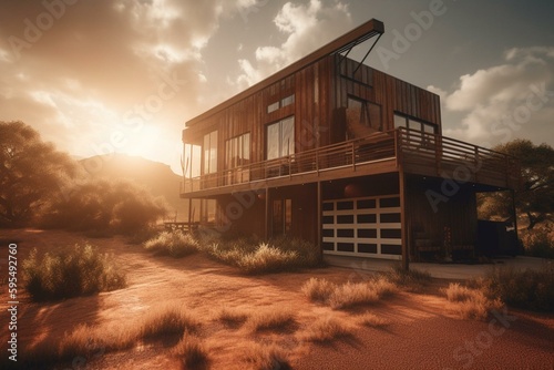 A house powered by the sun. Generative AI