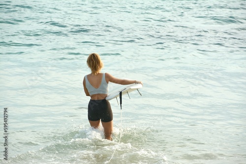 child running on the beach