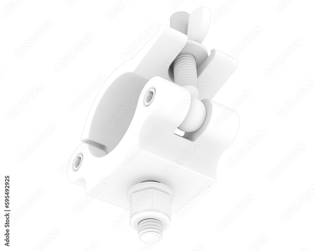 Pipe clamp isolated on transparent background. 3d rendering - illustration Pipe clamp isolated on transparent background. 3d rendering - illustration