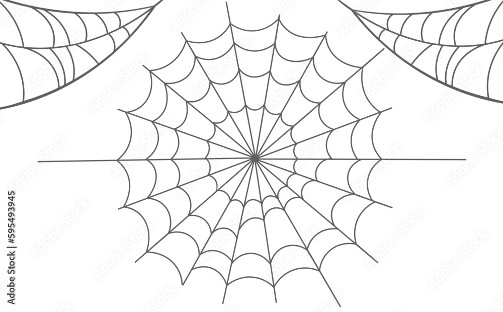 Obraz premium cobweb silhouette. Round and corner webs. Vector. Halloween design elements.