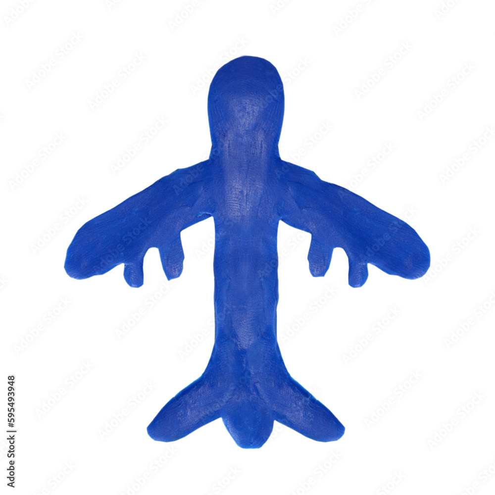 Airplane from plasticine isolated on white Airplane from plasticine isolated on white