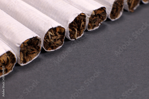 Wallpaper Mural row of cigarettes on a gray background, the harm of smoking, nicotine addiction Torontodigital.ca