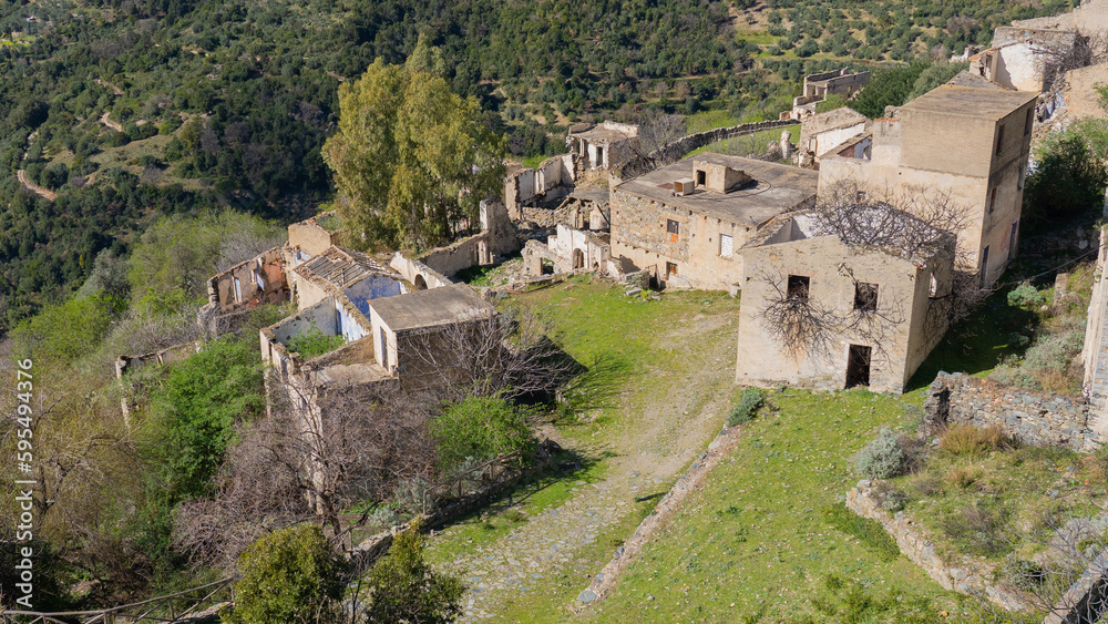 ruins of the ghost town of Gairo, central Sardinia
