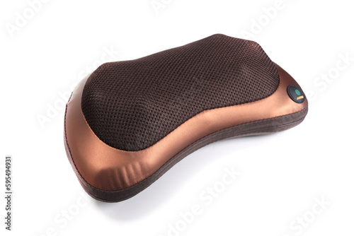 Neck massage pillow isolated on white