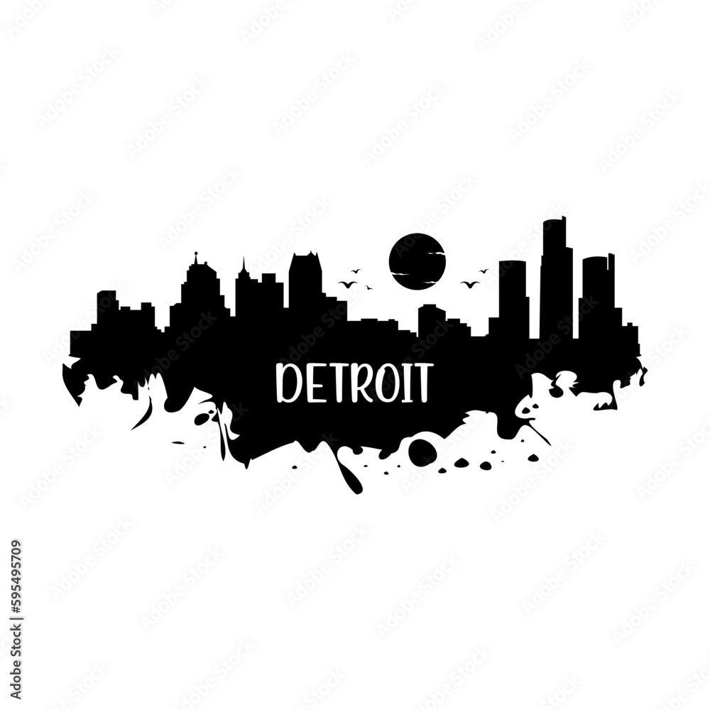 Detroit Skyline Silhouette