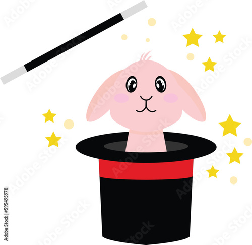 magic hat and rabbit vector image