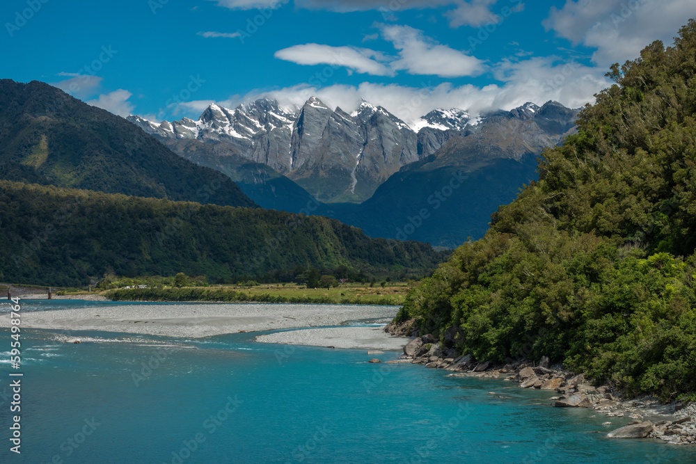 Franz Josef Glacier, Westland Tai Poutini National Park on the West Coast of New Zealand's South Island.