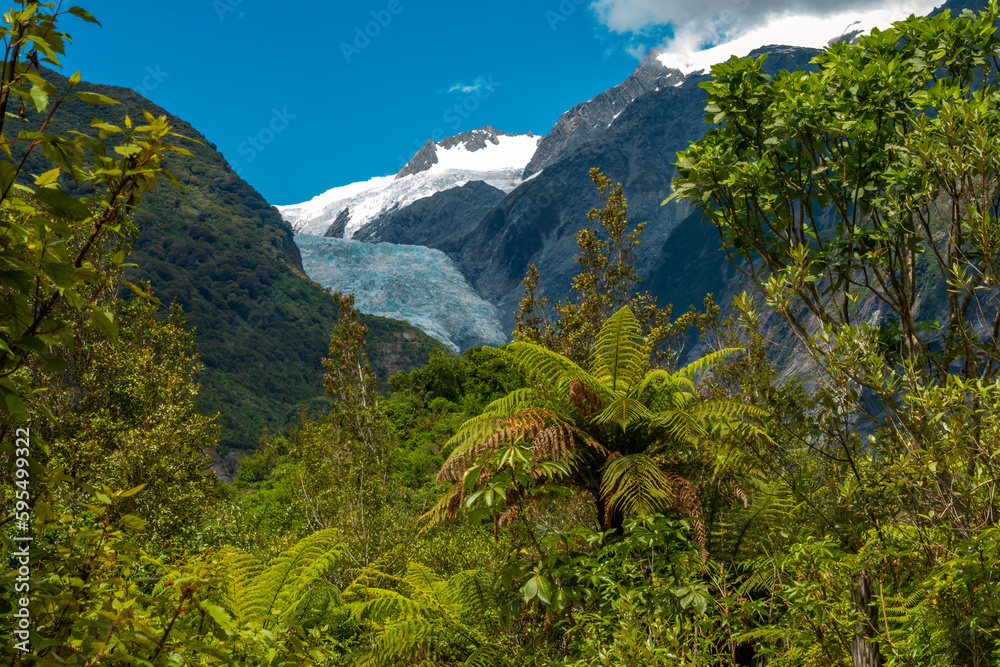 Franz Josef Glacier, Westland Tai Poutini National Park on the West Coast of New Zealand's South Island.